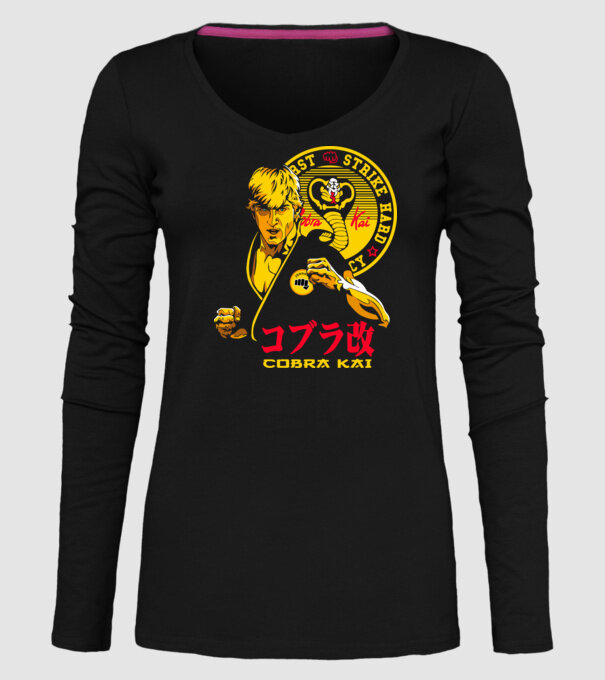 cobra kai poster model negru pe tricou