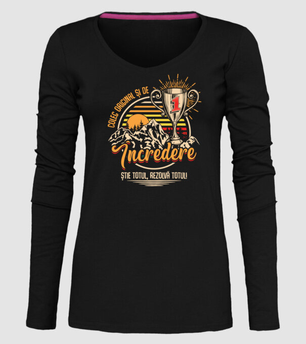 coleg original și de încredere model negru pe tricou