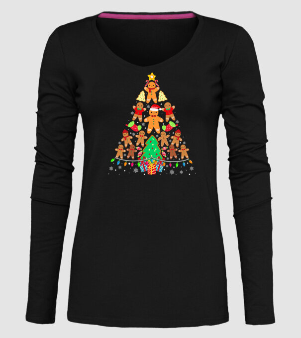 Cookie christmas tree model negru pe tricou