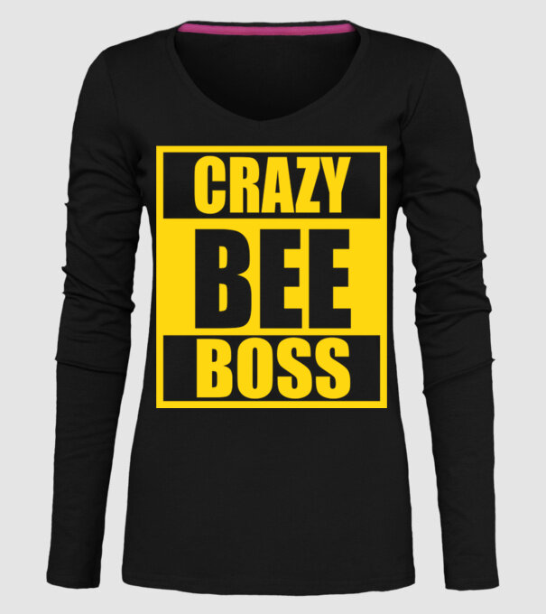 Crazy bee boss model negru pe tricou
