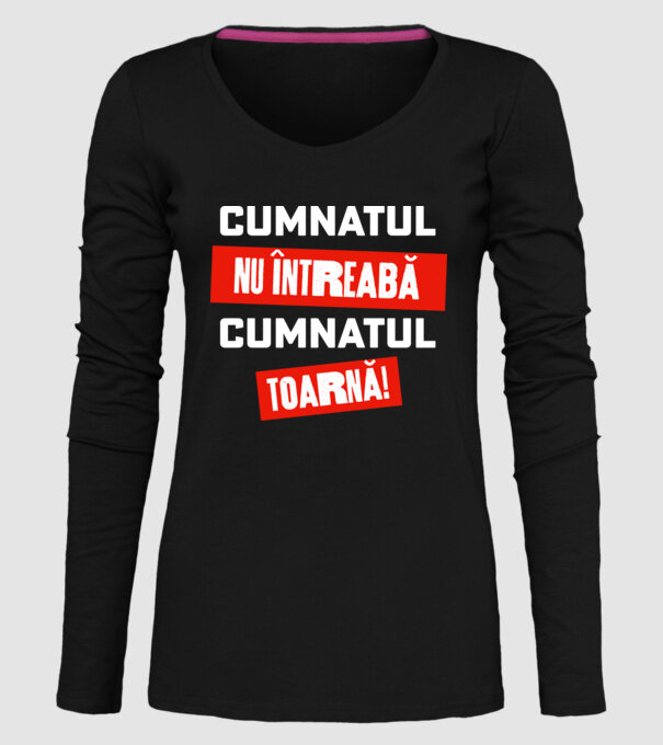 Cumnatul nu întreabă, cumnatul toarnă! model negru pe tricou