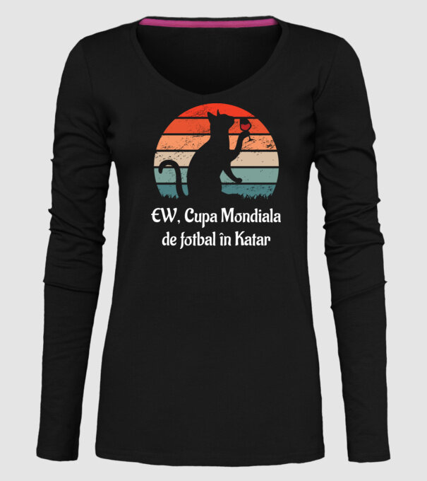 Cupa Mondiala de fotbal în Katar model negru pe tricou