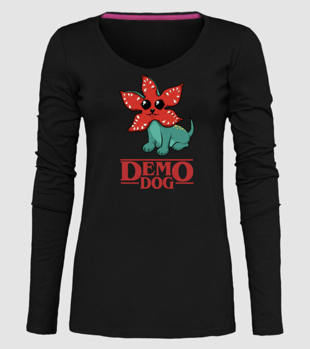 cute demodog model negru pe tricou