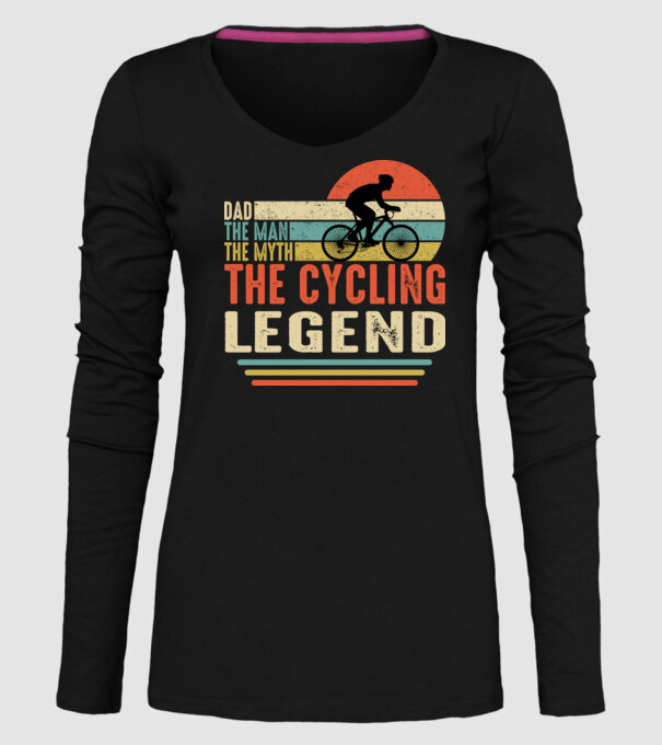 Dad the man, the myth, the cycling legend model negru pe tricou