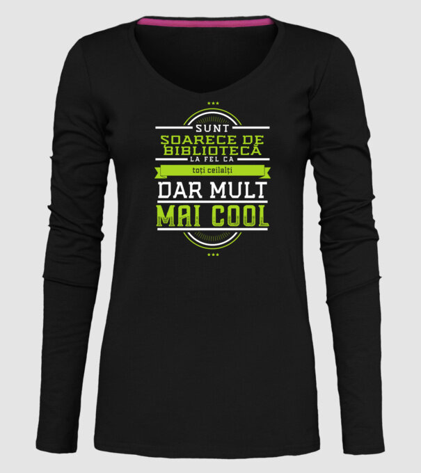 sunt șoarece de bibliotecă, la fel ca toți ceilalți, dar mult mai cool model negru pe tricou