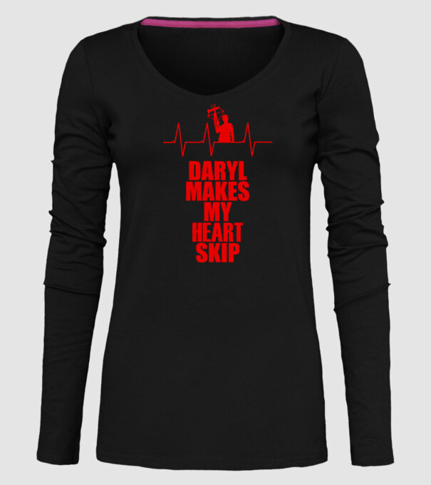 Daryl makes my heart skip model negru pe tricou
