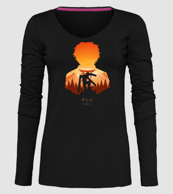 Denji model negru pe tricou