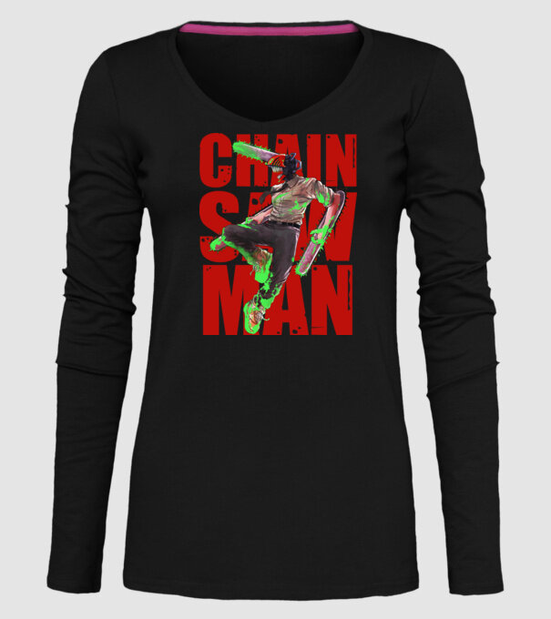 Denji chainsaw man concept model negru pe tricou