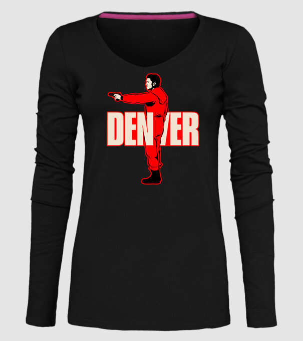 denver la casa de papel model negru pe tricou