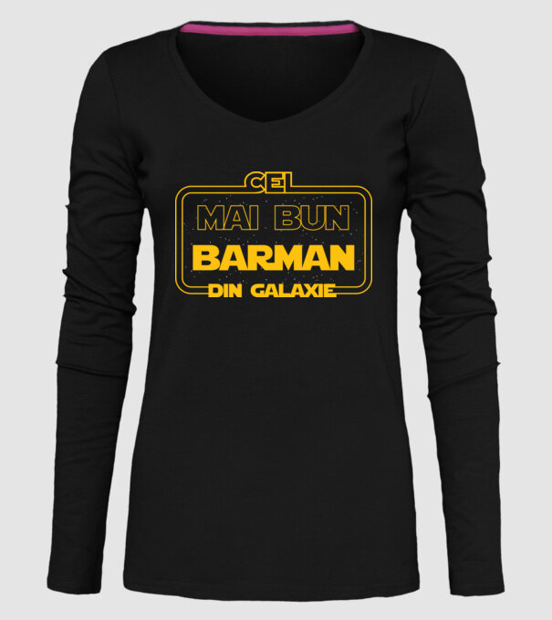 Cel mai bun barman din galaxie model negru pe tricou