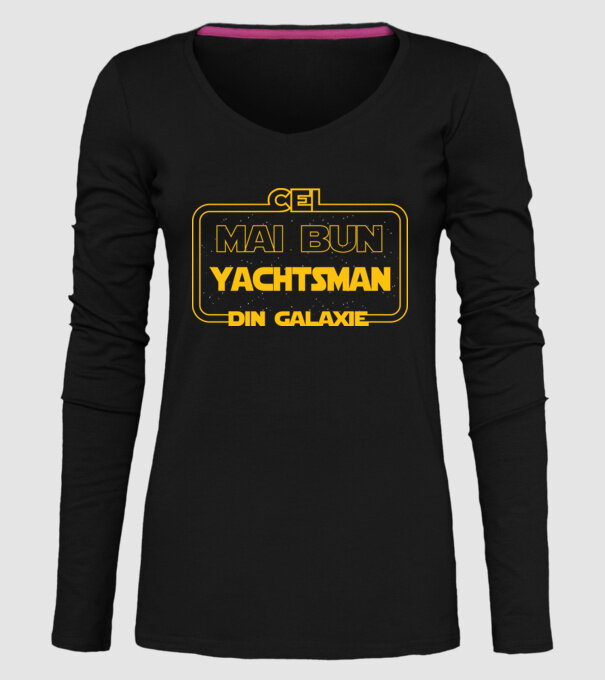 Cel mai bun yachtsman din galaxie model negru pe tricou