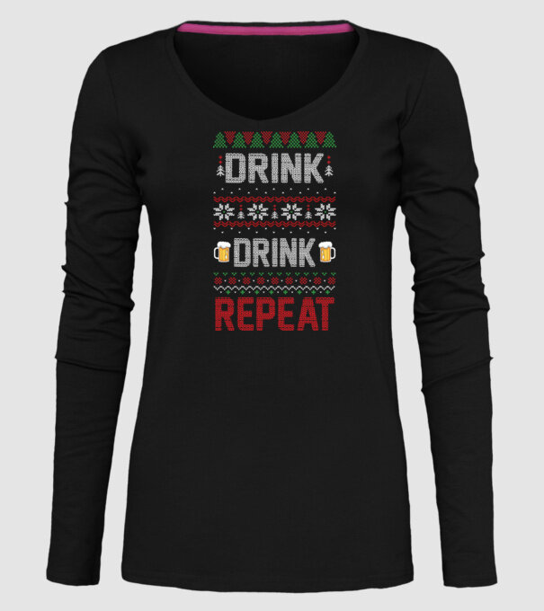 Drink drink repeat model negru pe tricou