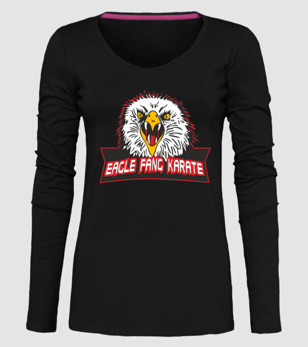 eagle fang karate cobra kai model negru pe tricou