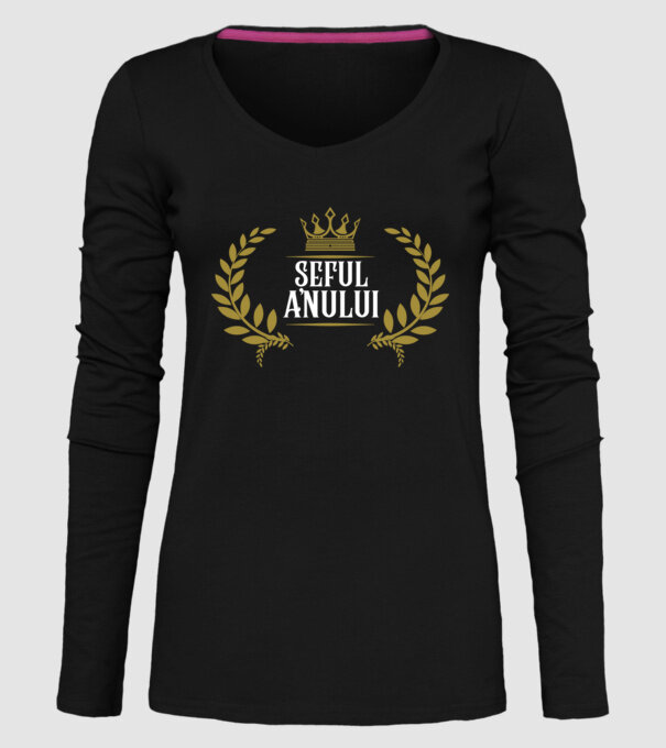 Șeful anului model negru pe tricou