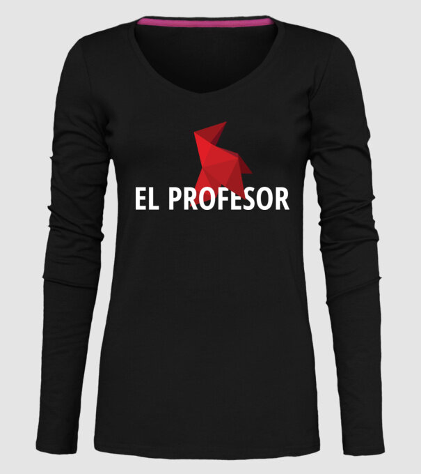 el professor money heist model negru pe tricou