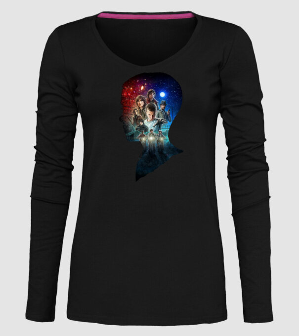 eleven poster head2 model negru pe tricou