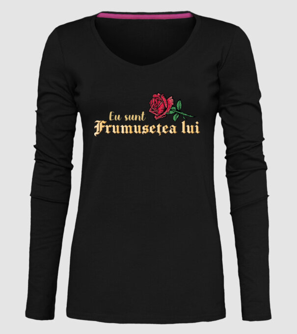 eu sunt frumusețea lui model negru pe tricou