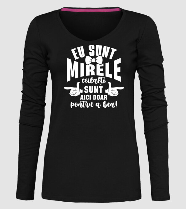 Eu sunt mirele model negru pe tricou