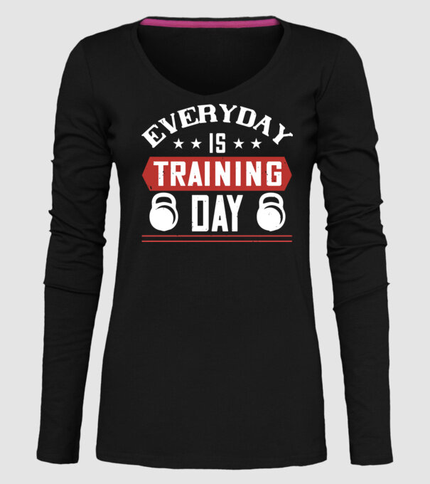 everyday is training day model negru pe tricou