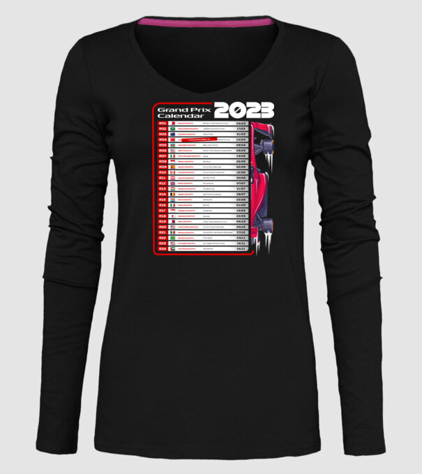 F1 Calendar TBA model negru pe tricou