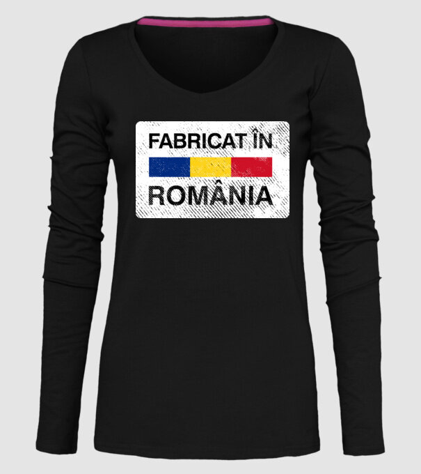 Fabricat în România model negru pe tricou