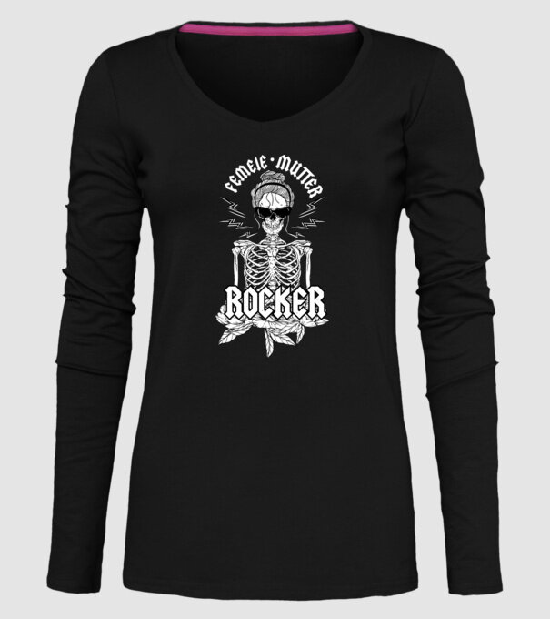 femeie - mutter - rocker model negru pe tricou