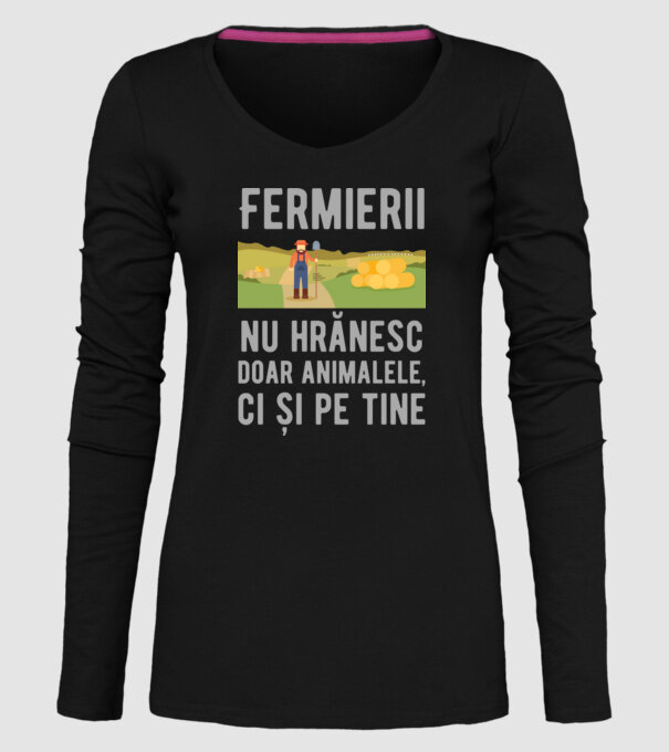Fermierii nu hrănesc doar animalele, ci și pe tine model negru pe tricou