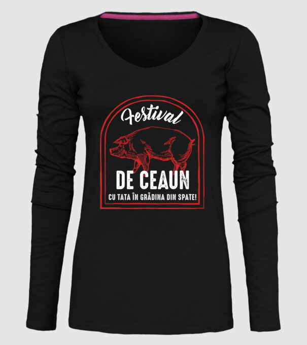 Festival de ceaun - cu tata în grădina din spate! model negru pe tricou