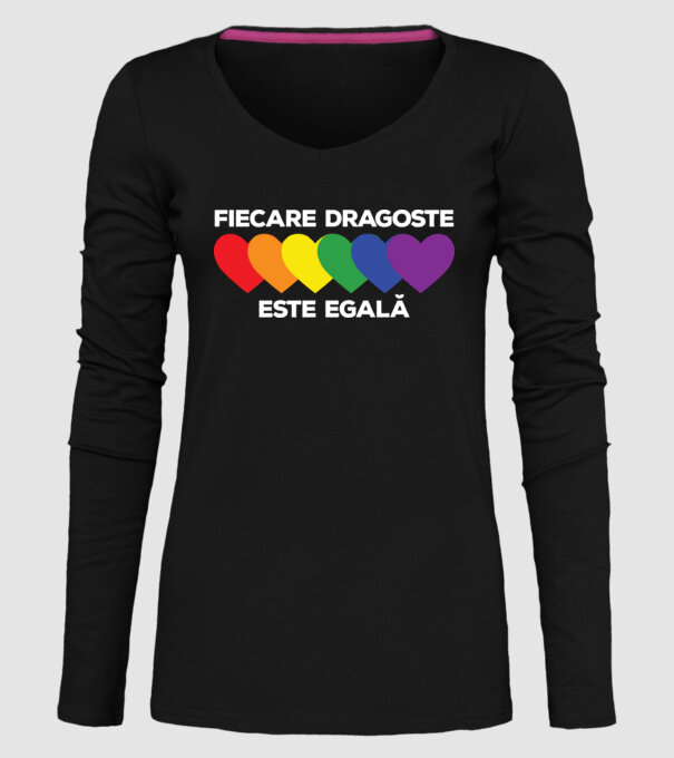 Fiecare dragoste este egală model negru pe tricou
