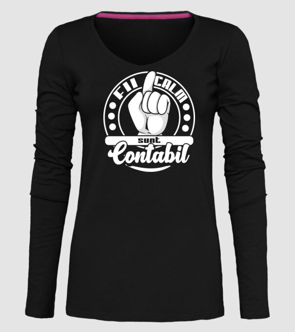 Fii calm... sunt contabil model negru pe tricou