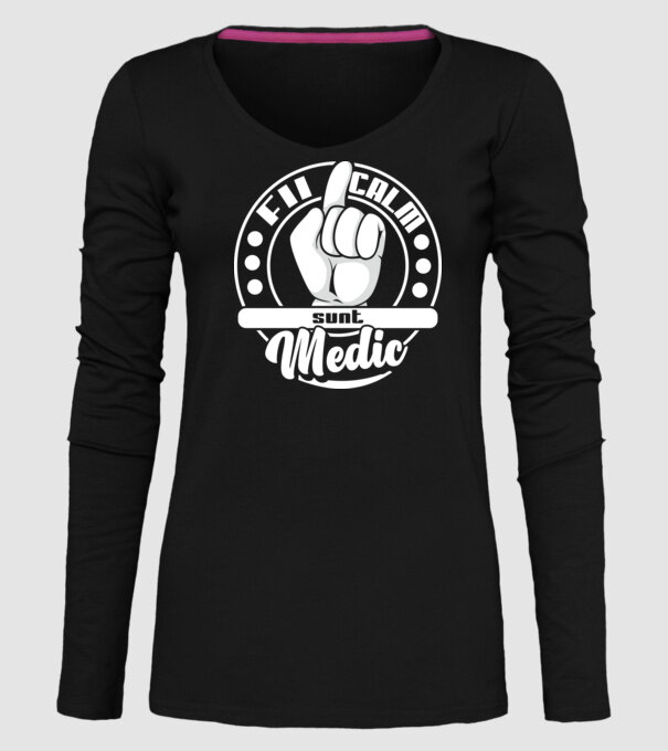 Fii calm... sunt medic model negru pe tricou