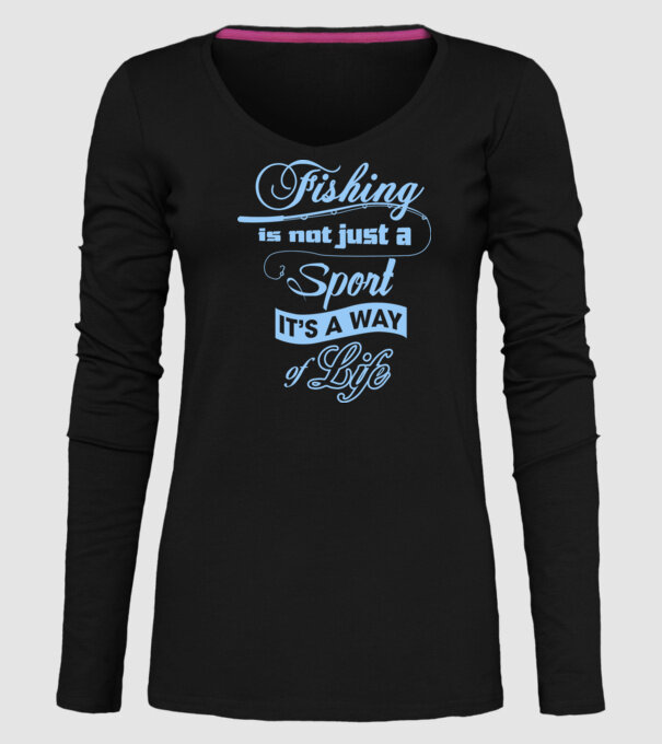 Fishing is not just a sport model negru pe tricou