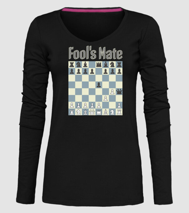 fool's mate model negru pe tricou