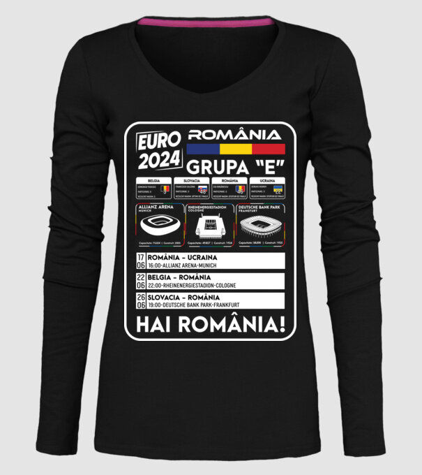 Fotbal Calendar Euro 2024 model negru pe tricou