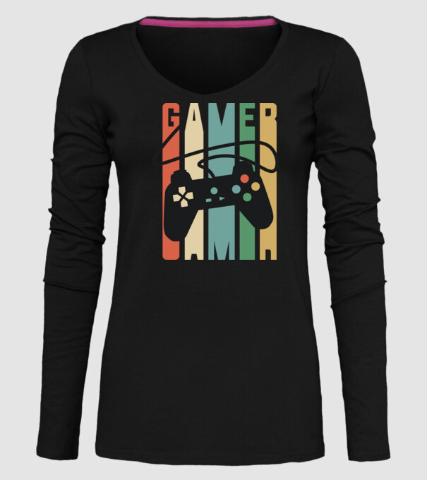 Gamer Controller model negru pe tricou