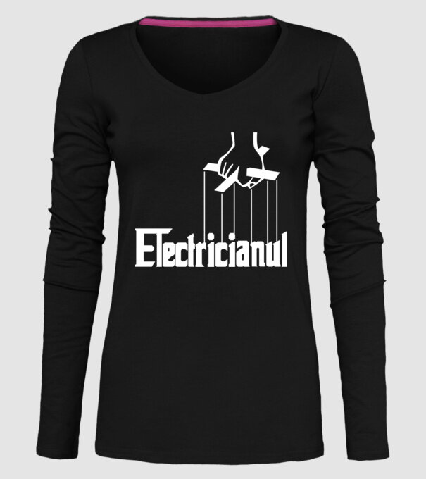 Electricianul model negru pe tricou