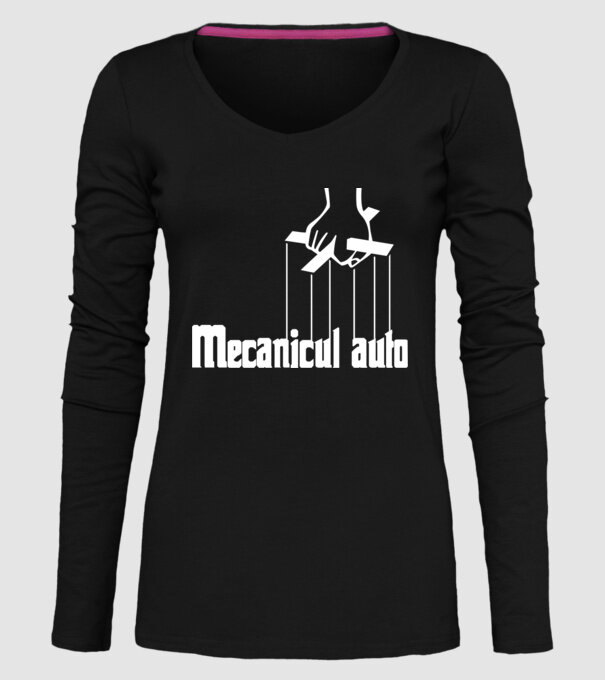 Mecanicul auto model negru pe tricou