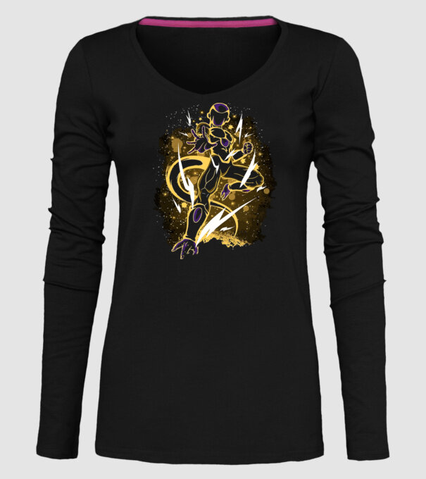 golden freeza dragonball model negru pe tricou