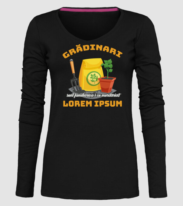 Grădinari model negru pe tricou