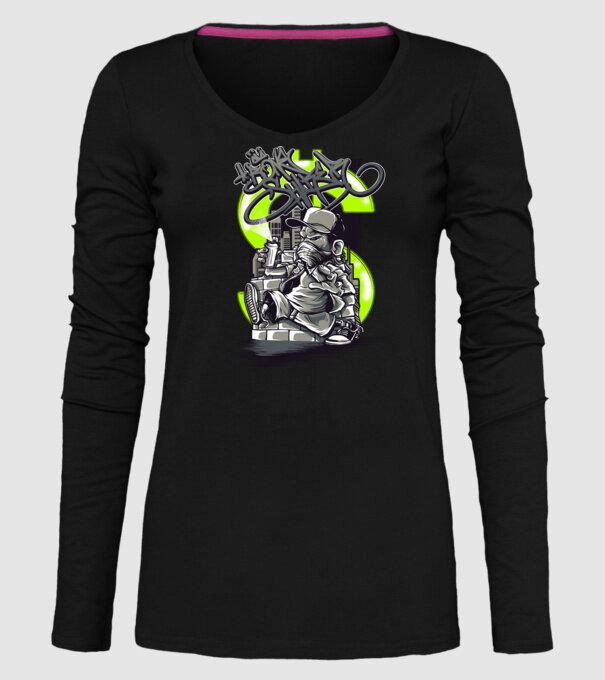 Graffiti model negru pe tricou