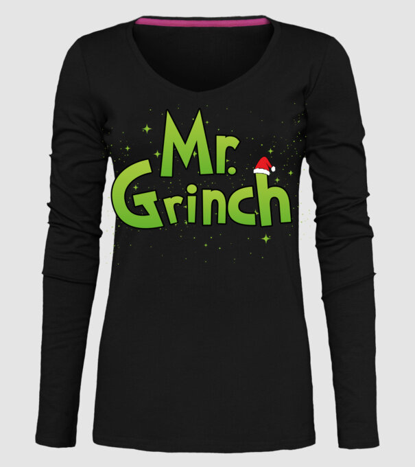 Grinch Family Mr Grinch model negru pe tricou