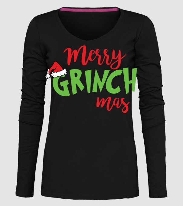Grinchmas model negru pe tricou