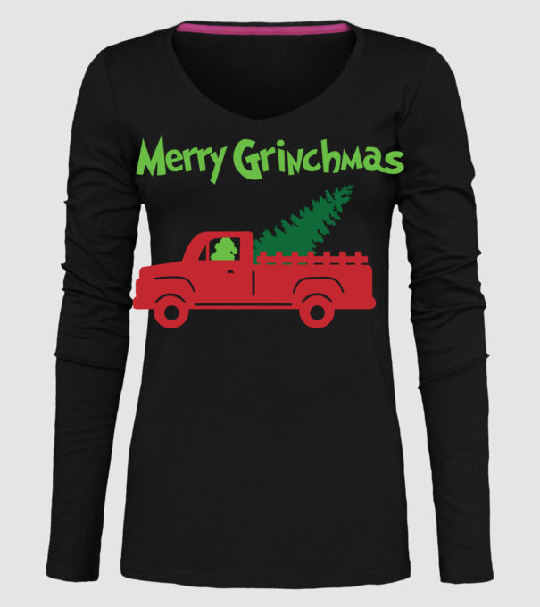 Grinchmas truck model negru pe tricou
