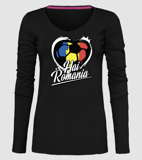 Hai romania heart model negru pe tricou