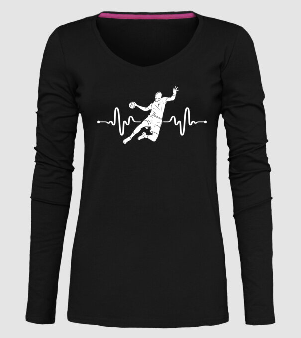 handball heartbeat model negru pe tricou