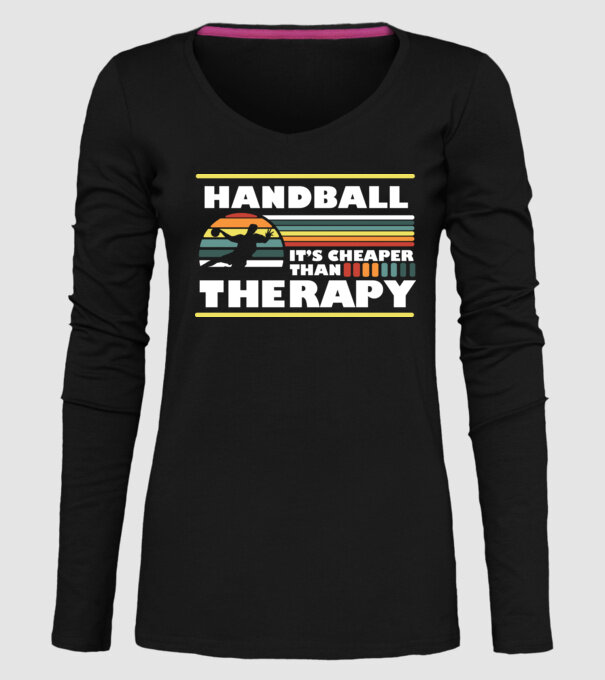 Handball therapy model negru pe tricou
