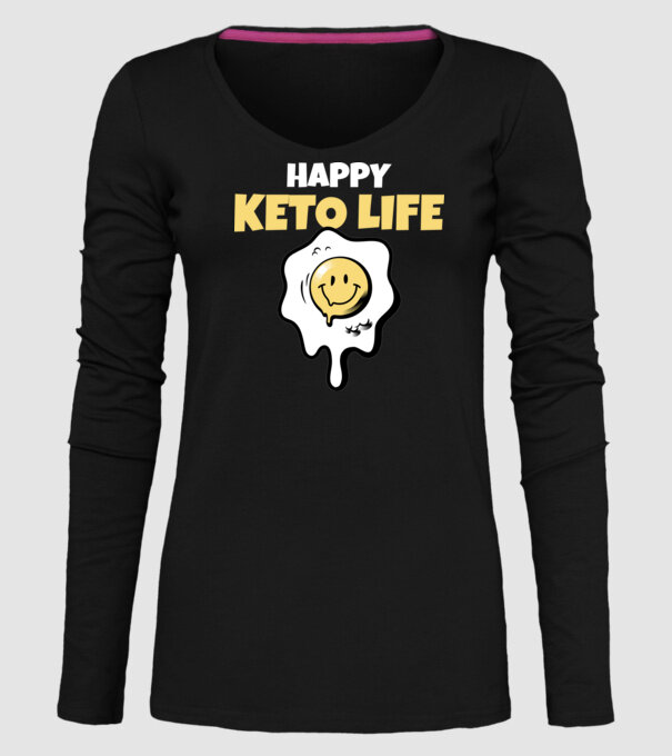 HAPPY KETO LIFE model negru pe tricou