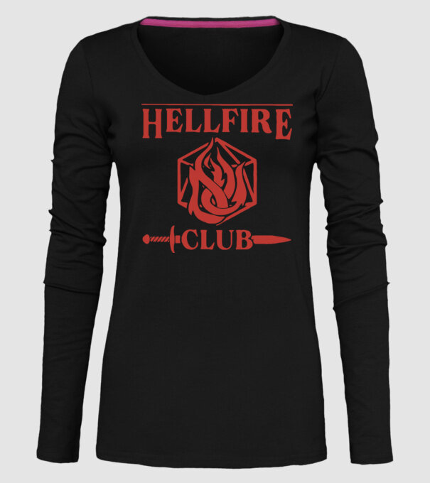 hellfire club 85 model negru pe tricou
