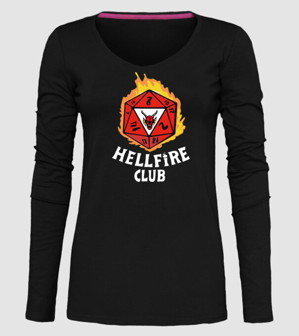 hellfire club roll dice model negru pe tricou