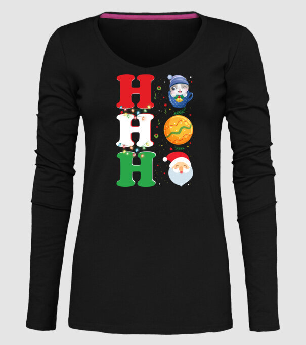 Ho-ho-ho christmas model negru pe tricou